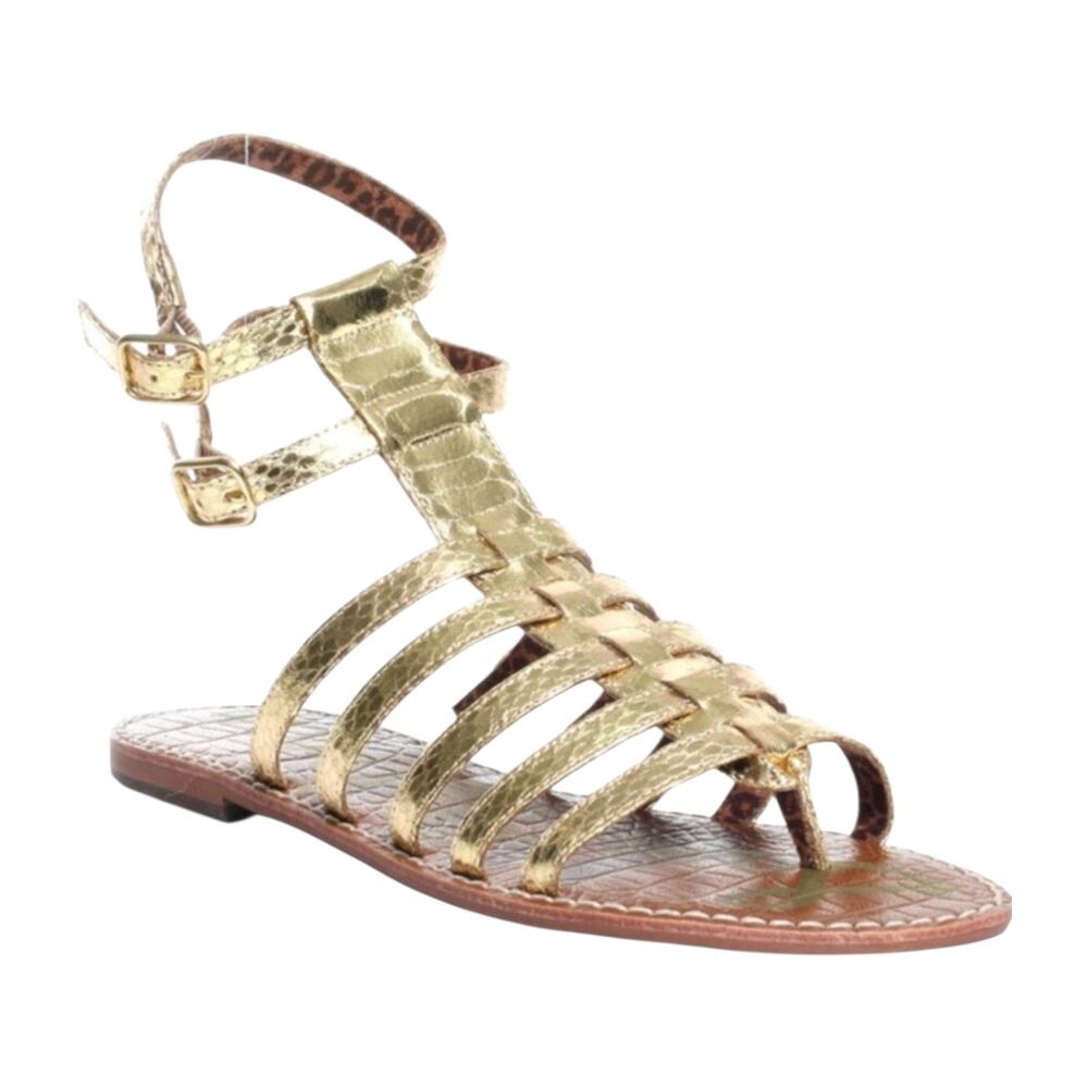 NWOB SAM EDELMAN Gilda Metallic Gold Gladiator Sandals Size 6.5